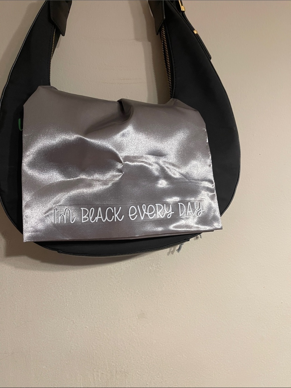 Black Juneteenth Graphic Shoulder Bag with Colorful Lettering - Picture 6 of 6